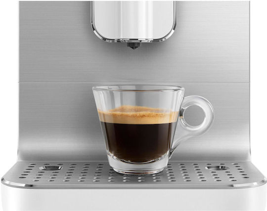 Smeg Αυτόματη Μηχανή Espresso 1350W Πίεσης 19bar με Μύλο Άλεσης Λευκή BCC01WHEU
