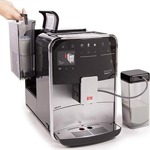 Melitta Barista T Smart F831-101 Automatic Espresso Coffee Machine 1450W Pressure 15bar for Cappuccino with Grinder Silver F831-101