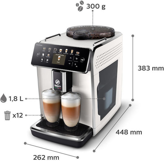 Saeco GranAroma Αυτόματη Μηχανή Espresso 1500W Πίεσης 15bar με Μύλο Άλεσης Μαύρη