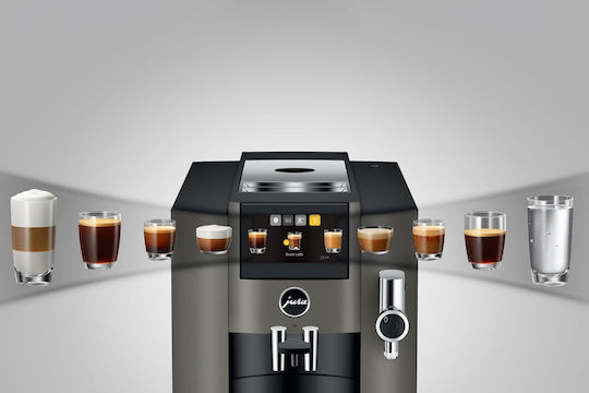 Jura S8 Автоматична Еспресо Кафемашина 1450W Налягане 15bar с Мелачка Тъмен Инокс 1314400