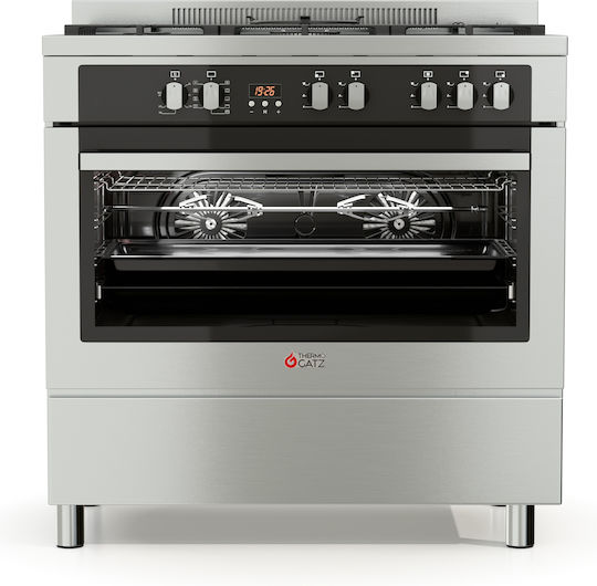 Thermogatz TGS PRO 2030 IX Κουζίνα 98lt με Εστίες Υγραερίου Π89.8εκ. Inox