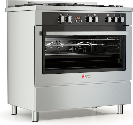 Thermogatz TGS PRO 2030 IX Κουζίνα 98lt με Εστίες Υγραερίου Π89.8εκ. Inox