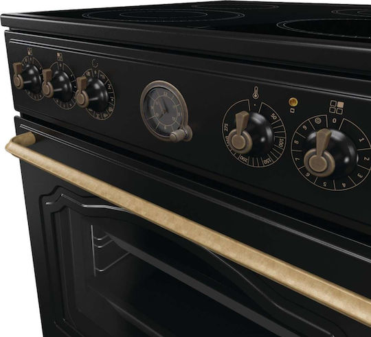 Gorenje GECS6B70CLB Aragaz 71lt cu Plite Ceramice L60cm. Black