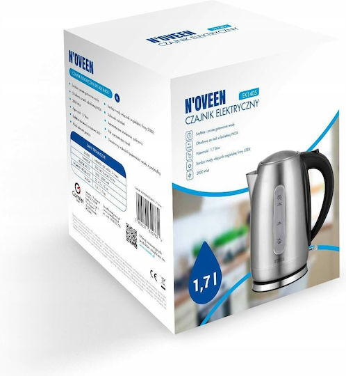 N'Oveen Kettle 1.7lt 2000W Silver