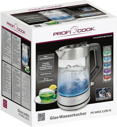 Profi Cook PC-WKS 1190 G Βραστήρας 1.7lt 2200W Γκρι