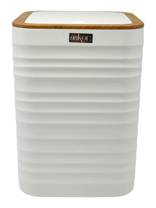 Ankor Lid 830206 Plastic Bathroom Basket 5lt White