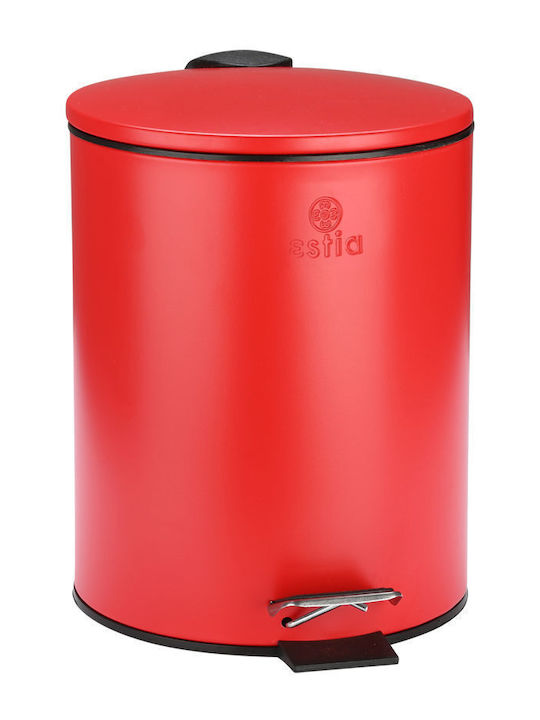 Estia Bathroom Trash Can Classic Soft Close 5L Matte Red