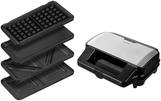 Sencor Sandwich Maker cu Plăci Detasabile pentru for 2 Sandwiches Sandvișuri 900W Inox