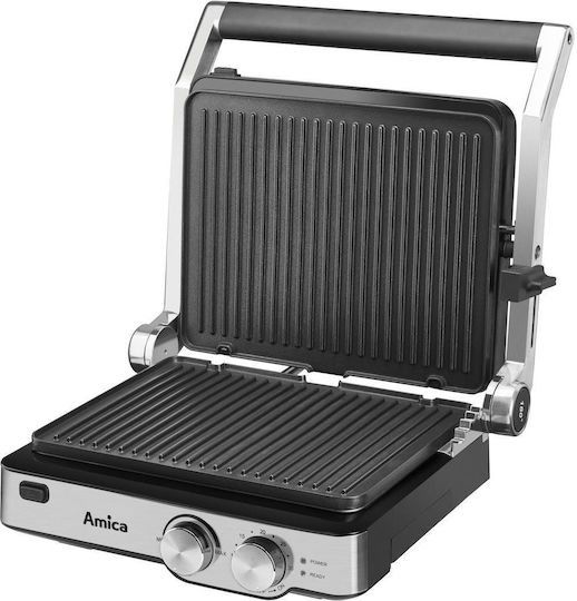 Amica GK 4011 Τοστιέρα με Αποσπώμενες Πλάκες για 4 Τοστ 2000W Inox