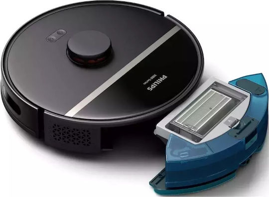 Philips HomeRun 3000 Series Aqua Прахосмукачка Робот с Лазерно Картографиране и Всмукателна Мощност 4000Pa Черна
