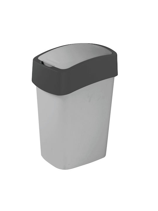 Curver Pacific Flip Waste Bin Waste Plastic Charcoal-Silver 25lt 1pcs