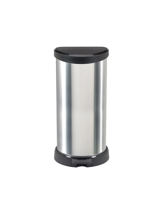 Curver Decobin Metal Pedal Waste Bin 40lt Silver