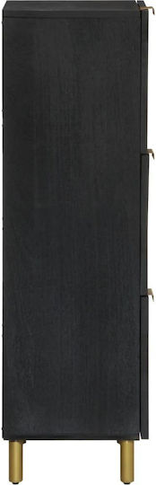 Living Room Display Cabinet Made of Wood and Metal Black 40x33x110cm