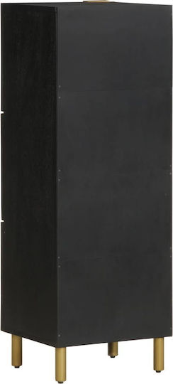 Living Room Display Cabinet Made of Wood and Metal Black 40x33x110cm