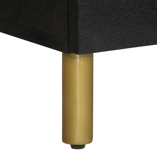 Living Room Display Cabinet Made of Wood and Metal Black 40x33x110cm