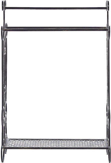 Beliani Single Wall-Mounted Bathroom Freestanding Coat Rack ​90x90cm Silver