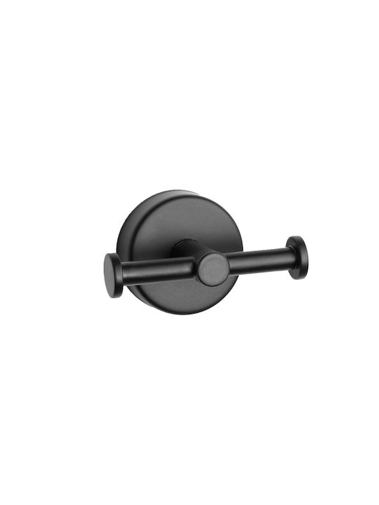 Karag Moderno Double Wall-Mounted Bathroom Hook ​4.5x4.5cm Inox Black