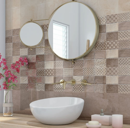 Karag Fabric Placă Perete Bucătărie / Baie Ceramic Mat 60x20cm Crema