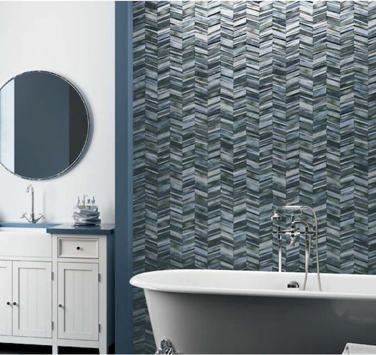 Karag Chevron Placă Perete Bucătărie / Baie Porțelanat Mat 44x44cm Ocean