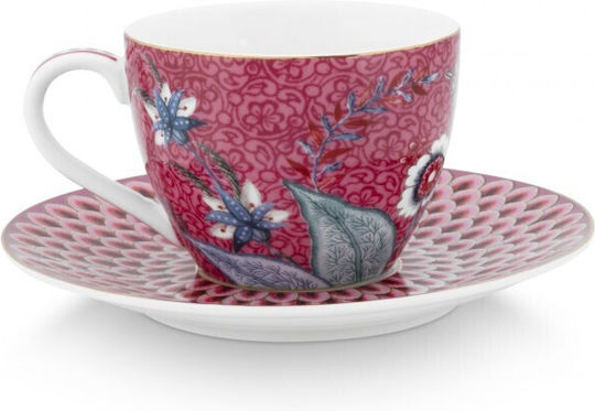 PiP Studio Flower Festival Φλιτζάνι Espresso από Πορσελάνη Dark Pink 120ml