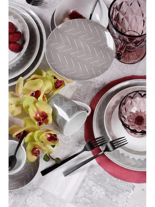 Cryspo Trio Plaza Set Tassen Tee aus Porzellan Gray 250ml 6Stück