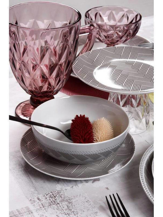 Cryspo Trio Plaza Set Tassen Tee aus Porzellan Gray 250ml 6Stück