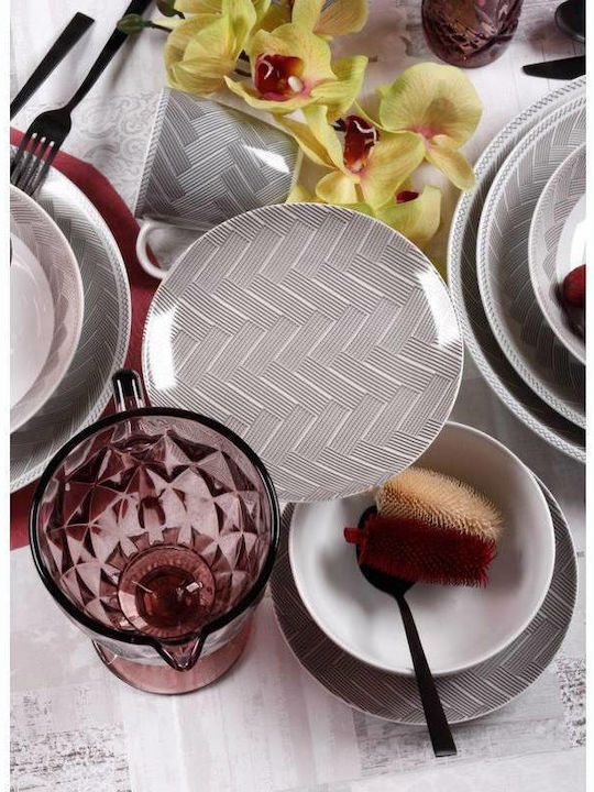 Cryspo Trio Plaza Σετ Φλιτζάνια Καφέ από Πορσελάνη Γκρι 100ml 6τμχ