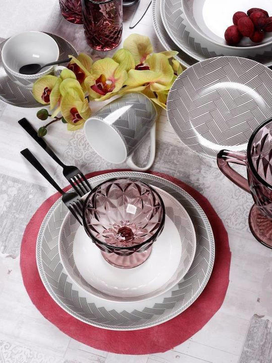 Cryspo Trio Plaza Set Tassen Tee aus Porzellan Gray 250ml 6Stück