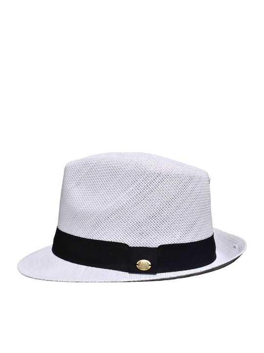 Pălărie Din Paie Fedora Albă