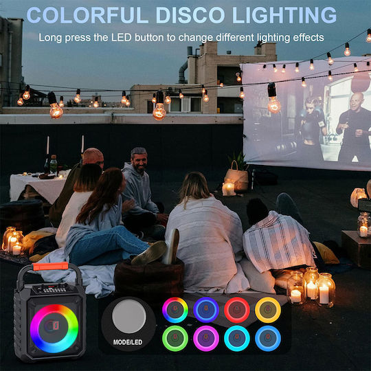 JYX Boxă Karaoke cu Microfoane Fără Fir și Efecte de Iluminare JYX-T17-T Negru
