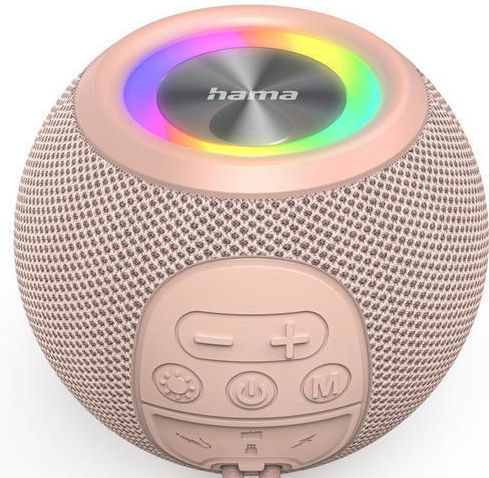 HAMA Ballshape Ηχείο Bluetooth 5W με Ραδιόφωνο και Διάρκεια Μπαταρίας έως 10 ώρες Ροζ