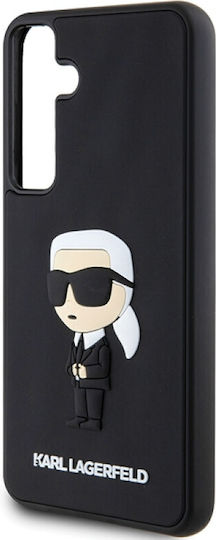 Karl Lagerfeld 3D Rubber Ikonik Umschlag Rückseite Silikon Schwarz (Galaxy S24+)
