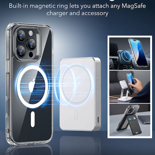 ESR Classic Hybrid Halolock Umschlag Rückseite Kunststoff / Silikon 0.7mm Transparent (iPhone 17 Pro / iPhone 16 Pro)