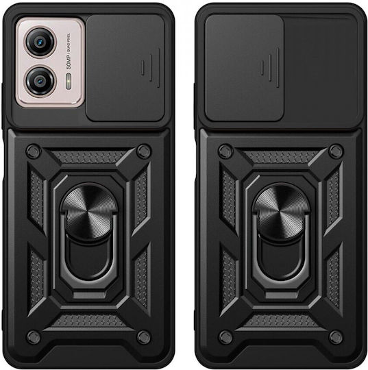 Techsuit Shield Umschlag Rückseite Kunststoff / Silikon Schwarz (Moto G13)