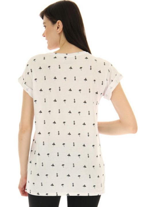 Γυναικείο T-shirt Floral Hot Coral