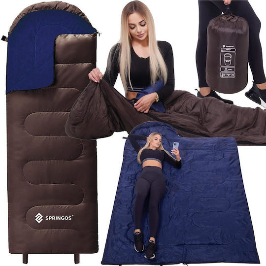 Springos Sleeping Bag Μονό Καλοκαιρινό Dark Brown