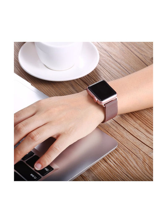 Tech-Protect Milanese Tragbare Bänder Rostfreier Stahl Rose Gold Apple Watch 4 / 5 / 6 / 7 / 8 / 9 / SE