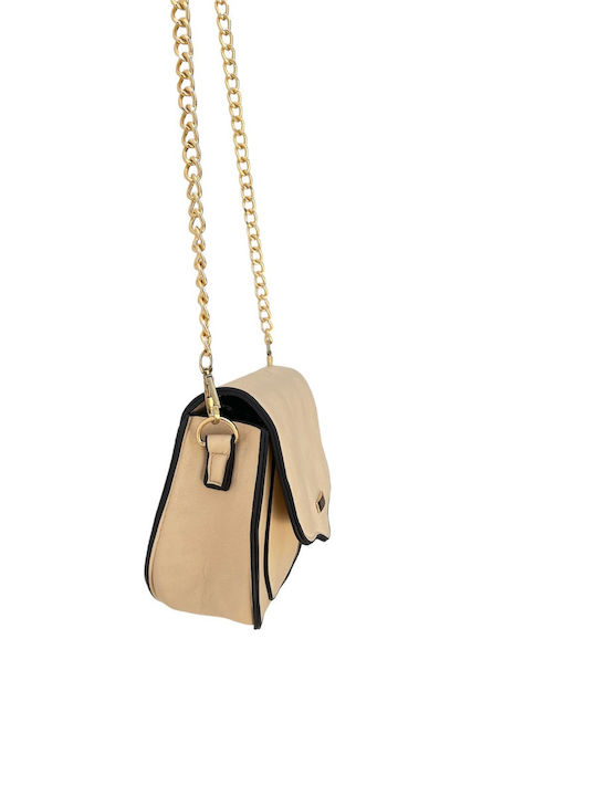 Leder Damentasche Schultertasche Beige
