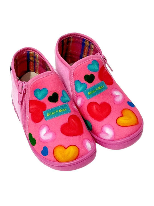 Mini Max Kids Slippers Boots Pink Amor