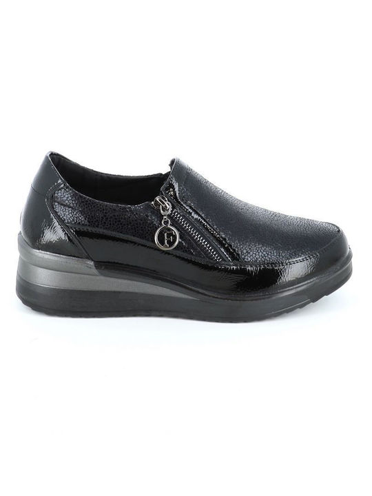 B-Soft Women's Leather Slip-Ons Black