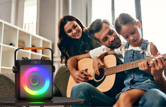 JYX Karaoke Speaker with Wireless Microphones and Lighting Effects JYX-T19-T Black