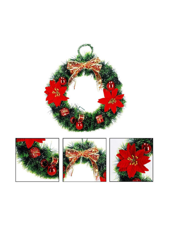 Crăciun Decorativ Plastic Coroană de flori Pe baterii cu Diametru 35cm.
