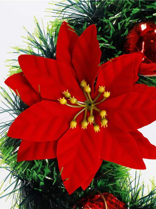 Crăciun Decorativ Plastic Coroană de flori Pe baterii cu Diametru 35cm.