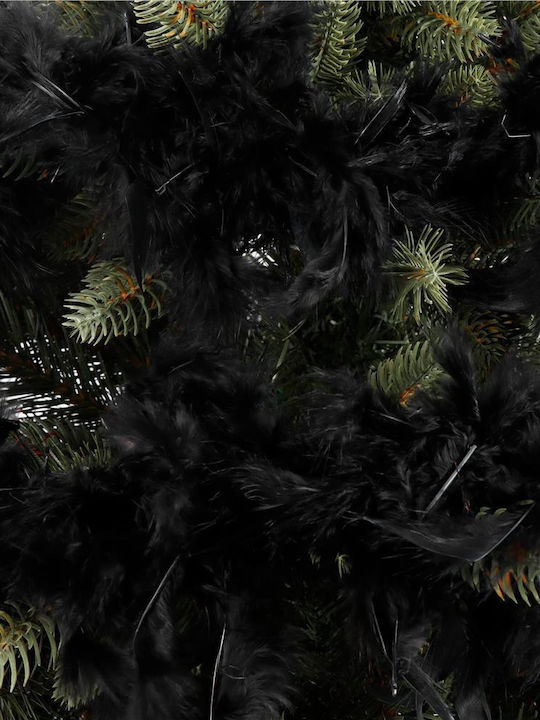 Christmas Tree Decor Garland Fluffy Feather Model Black 180cm