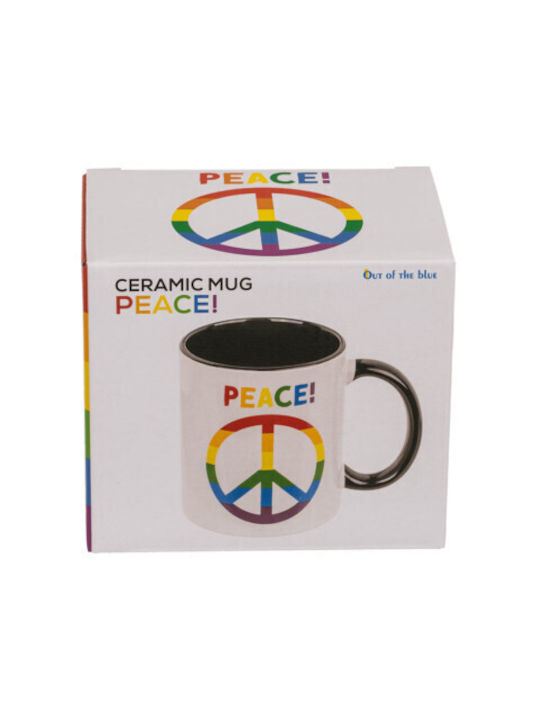 Out Blue Stoneware Mug Peace