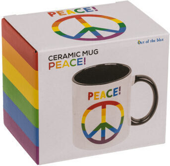 Blaue Steingut-Tasse Frieden
