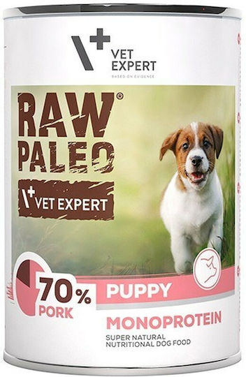 VetExpert Wet Food for Puppies in Cans with Pork Gluten-Free 400gr