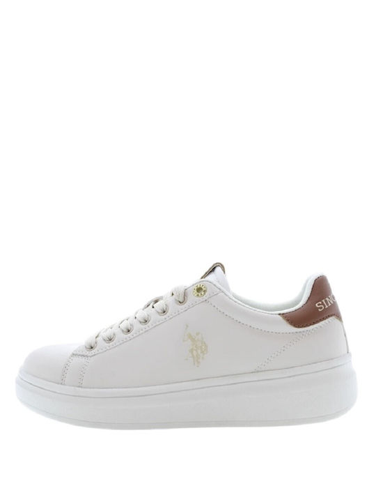 U.S. Polo Assn. Assn Γυναικεία Sneakers Μπεζ / Ταμπά