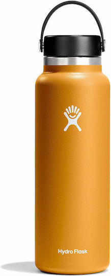 Hydro Flask Wide Flex Cap Bottle Thermos Stainless Steel 1.18lt Fossil