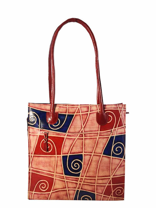 Leder Damentasche Schultertasche Mehrfarbig